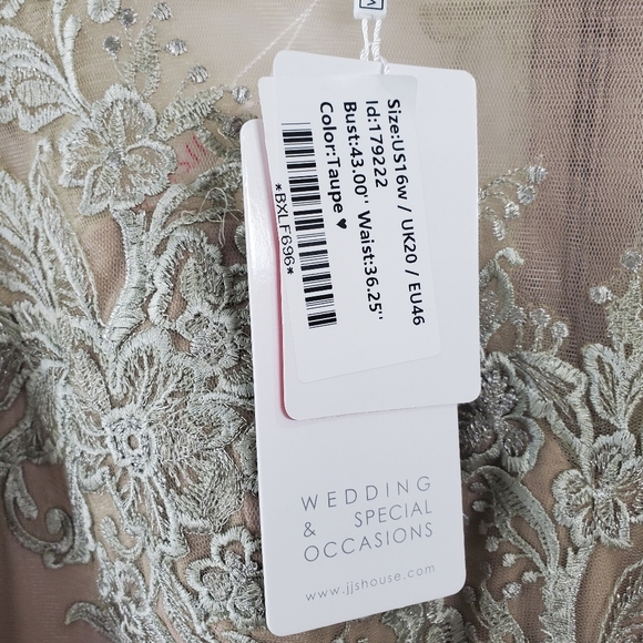 NWT, JJ House Taupe Gown Size 16W - Picture 3 of 5